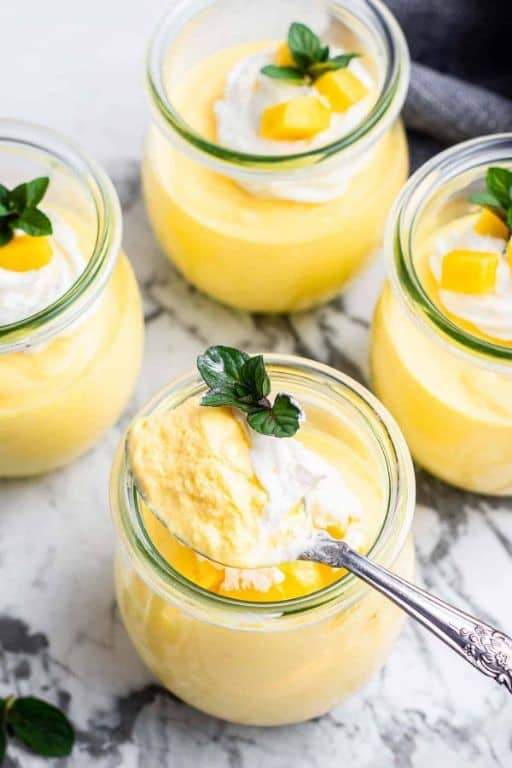 No Bake Condensed Milk Mango Mousse