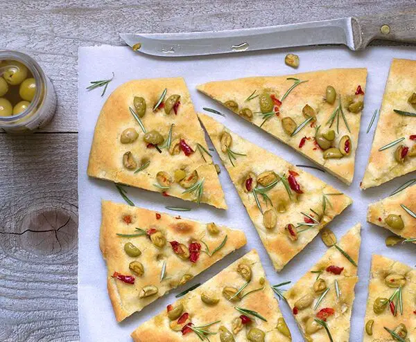 Olive and Rosemary Infused Flat Bread