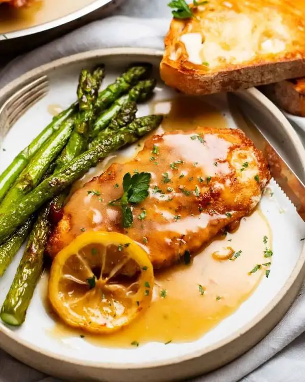 One-Pan Chicken Francese with Asparagus