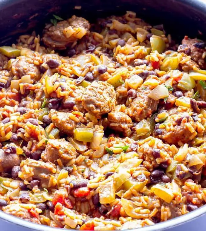 One-Pot Beans and Rice with Chorizo