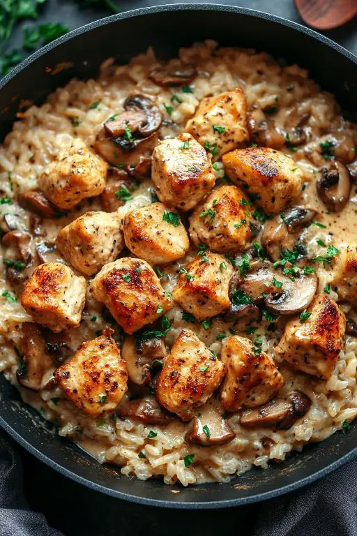 One-Pot Chicken and Mushroom Rice