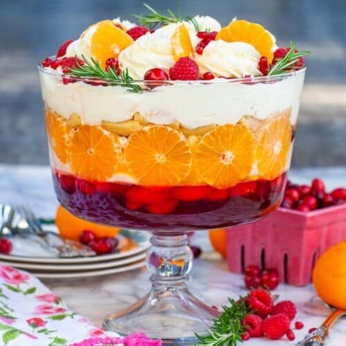 Orange Cranberry Mini Trifle with Citrus Zest