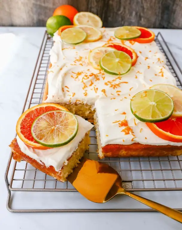 Orange Creamsicle Sheet Cake with Citrus Glaze