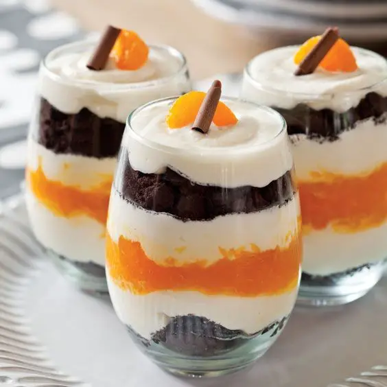 Orange Jello and Chocolate Drizzle Parfait