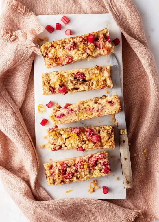 Orange Zest Rhubarb Bars