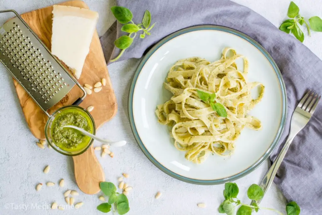 Oregano and Basil Pesto Pasta