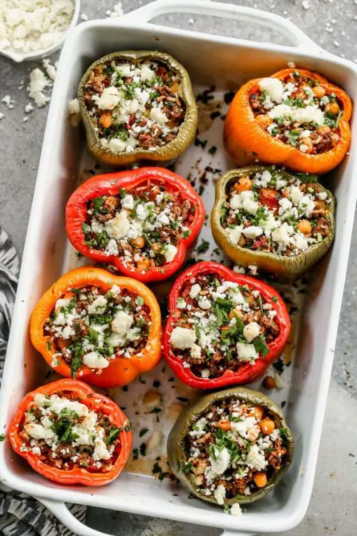 Oregano and Feta Stuffed Peppers