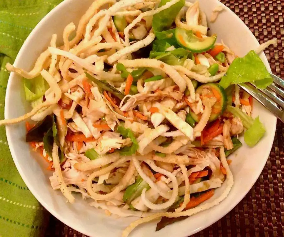 Oriental Chicken Salad with Fried Rice Noodles