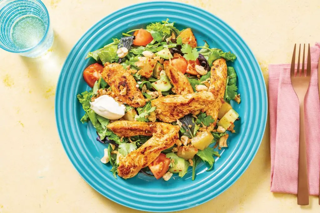 Oriental Chicken Salad with Pineapple and Cashews