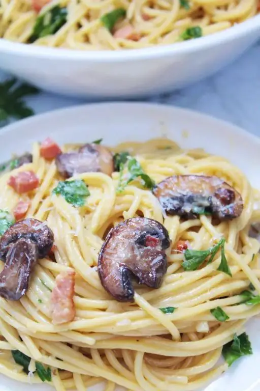 Oyster Mushroom Carbonara with Pancetta
