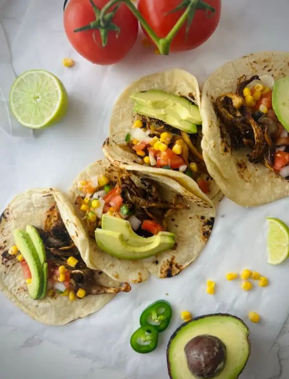 Oyster Mushroom Tacos with Lime Crema