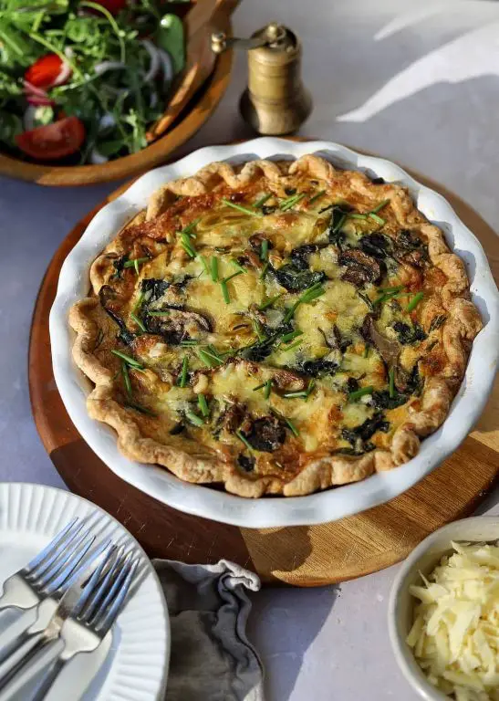 Oyster Mushroom and Leek Quiche