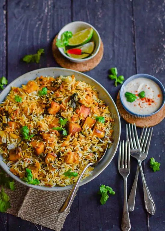 Palak Paneer Biryani with Basmati Rice