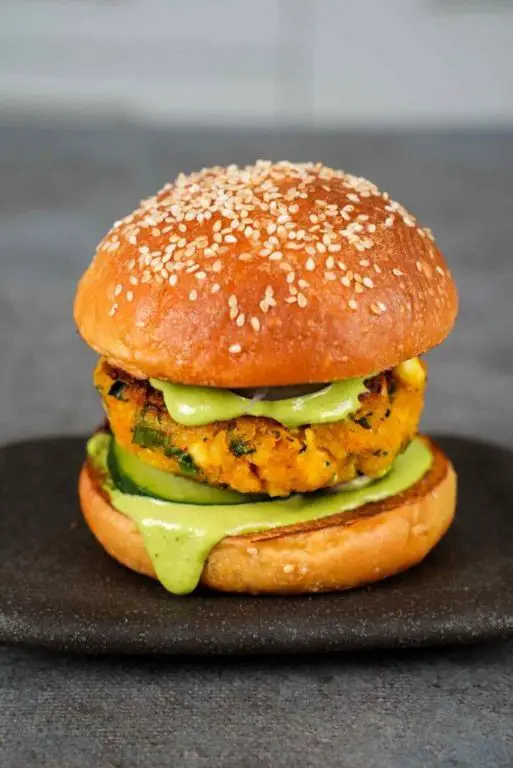 Palak Paneer Burger with Sesame Bun