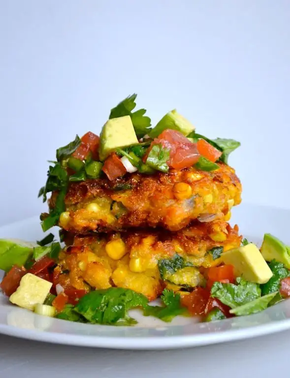 Pan-Fried Malanga Cakes with Avocado Salsa