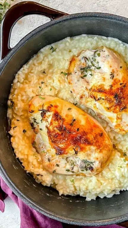 Parmesan Chicken Breast with Parmesan Risotto