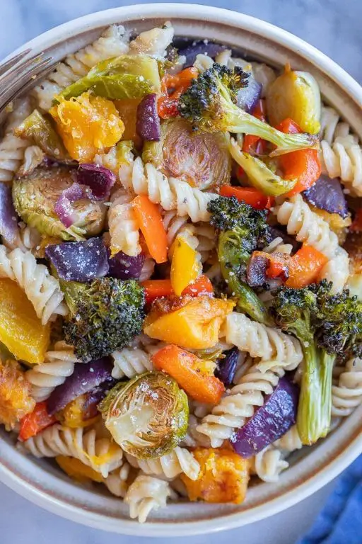 Parmesan Pasta with Grilled Vegetables