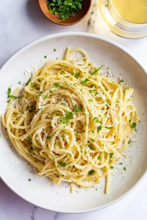 Parmesan Pasta with White Wine Sauce