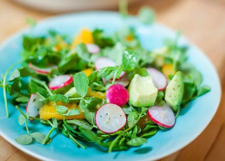 Pea Shoot and Avocado Salad