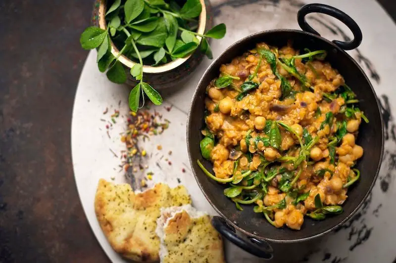 Pea Shoot and Coconut Curry