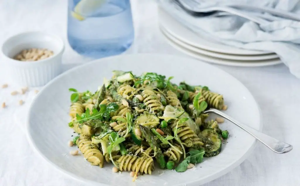 Pea Shoot and Mint Pesto Pasta