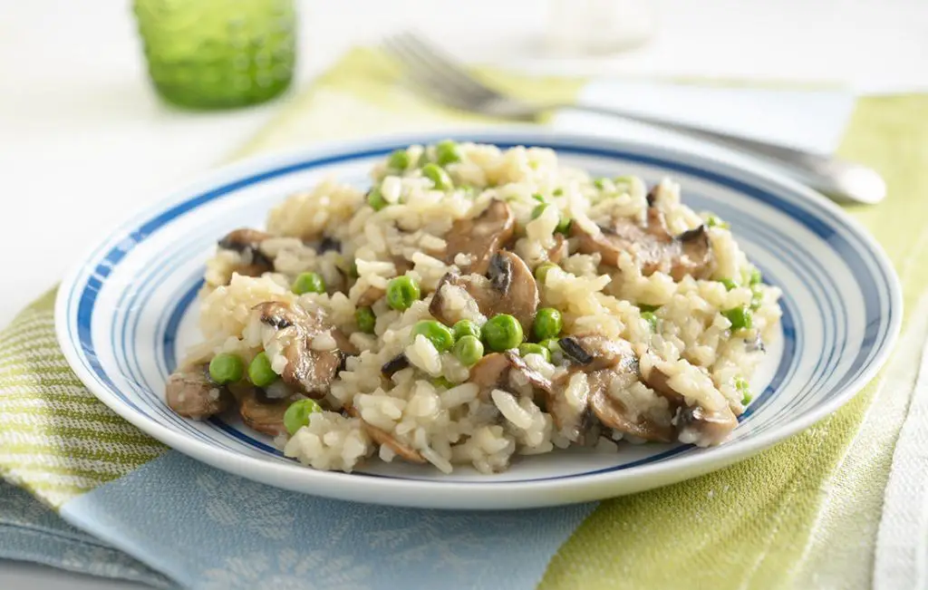 Pea Shoot and Mushroom Risotto