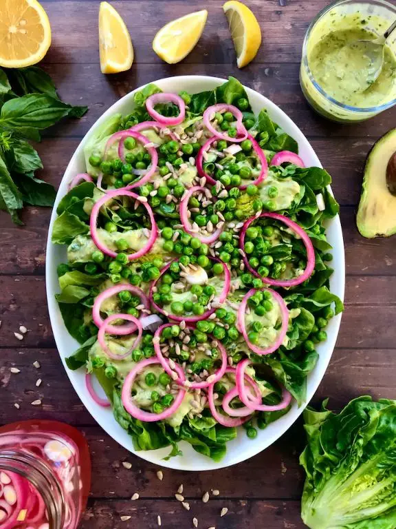 Pea and Avocado Salad with Lemon Dressing