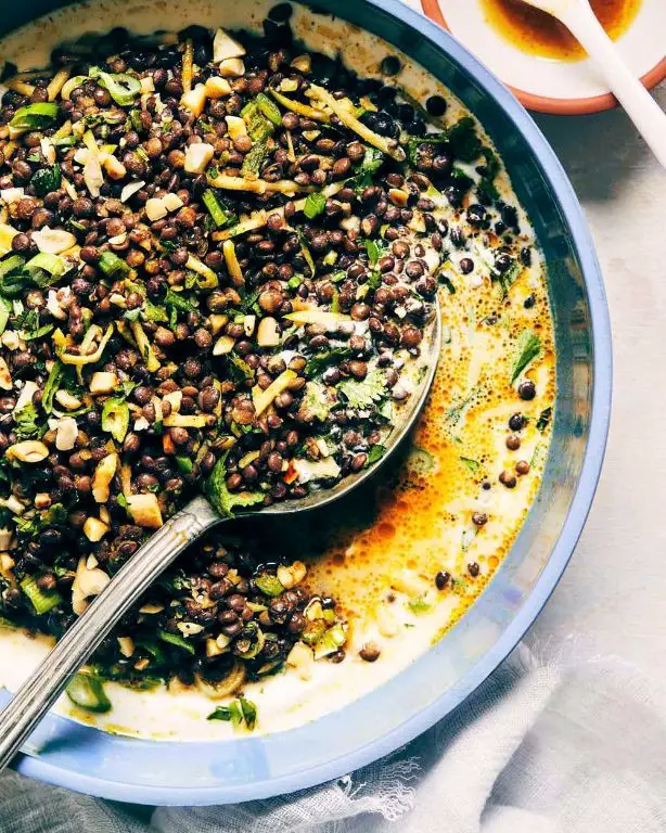 Pea and Lentil Salad with Curry Dressing