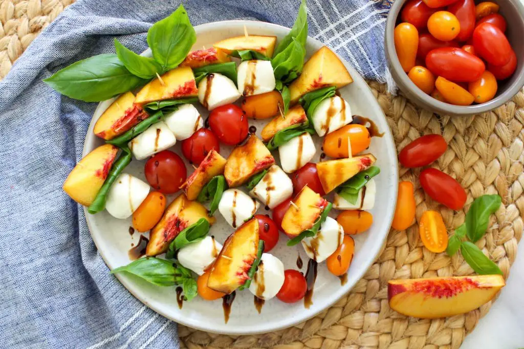 Peach Caprese Bites