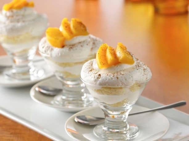Peach Cobbler Mini Trifle with Cinnamon Cream