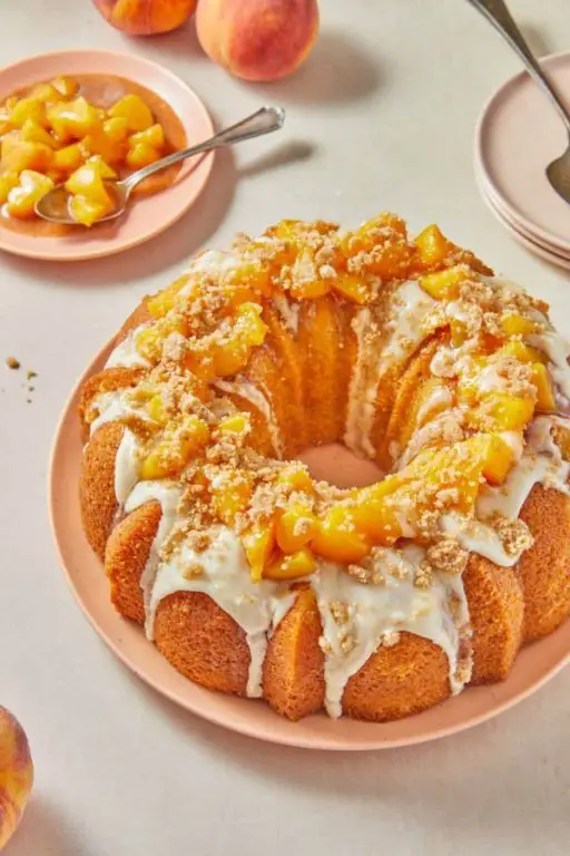 Peach Cobbler Punch Bowl Cake
