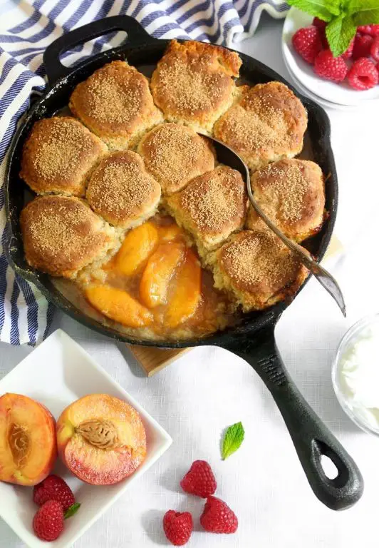 Peach Cobbler with Biscuit Topping