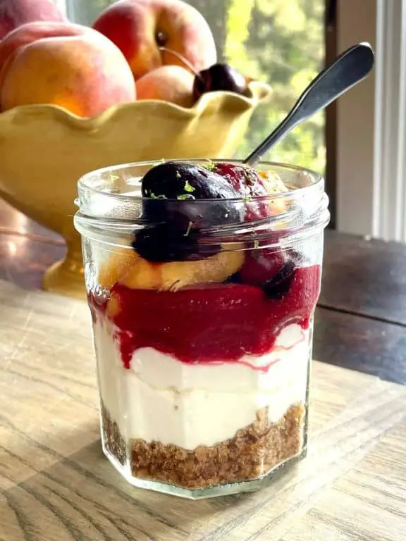 Peach Melba No-Bake Cheesecake