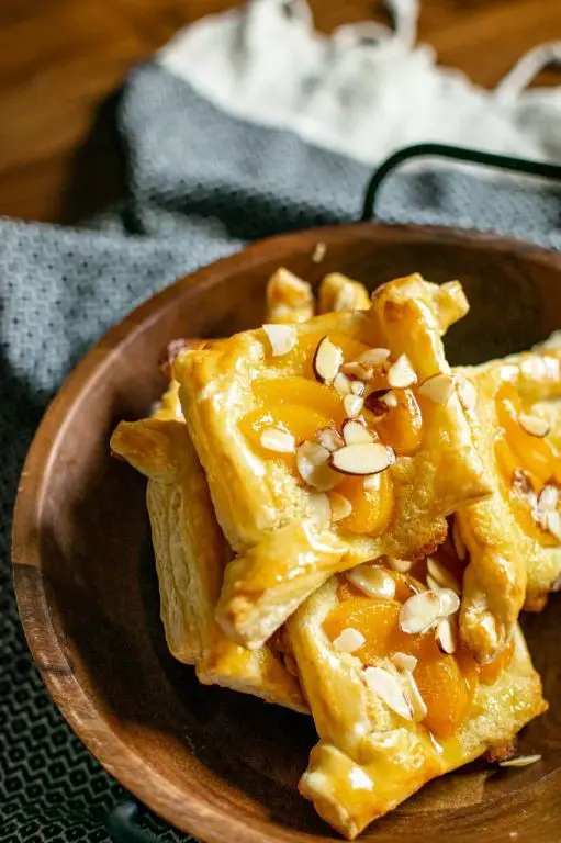 Peach Puff Pastry Danish with Honey Glaze