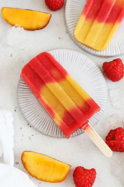 Peach Raspberry Popsicles