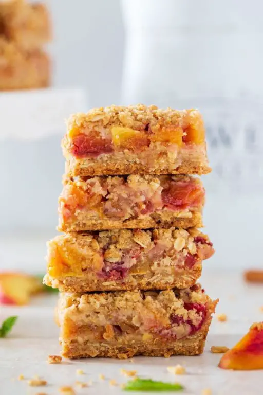 Peach Rhubarb Cobbler Bars