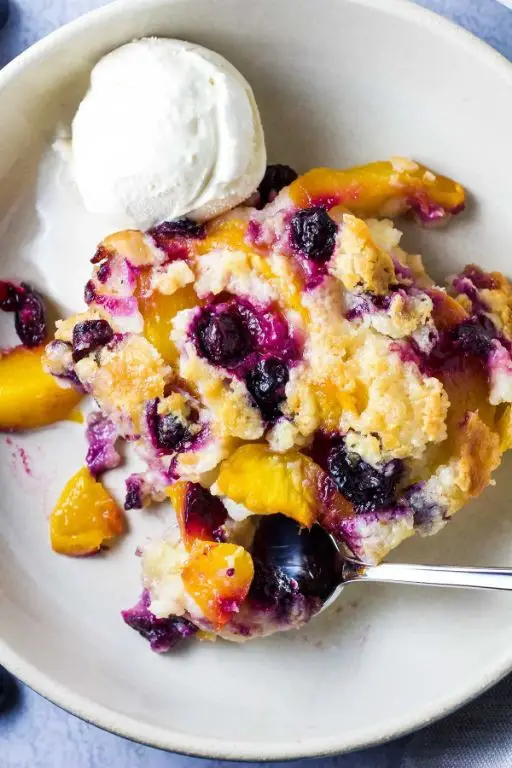 Peach and Blueberry Cobbler