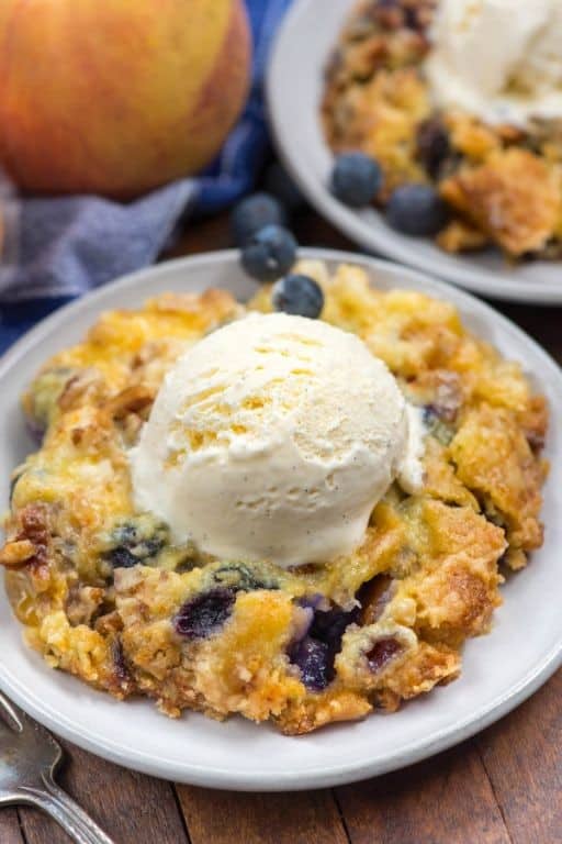 Peach and Blueberry Dump Cake