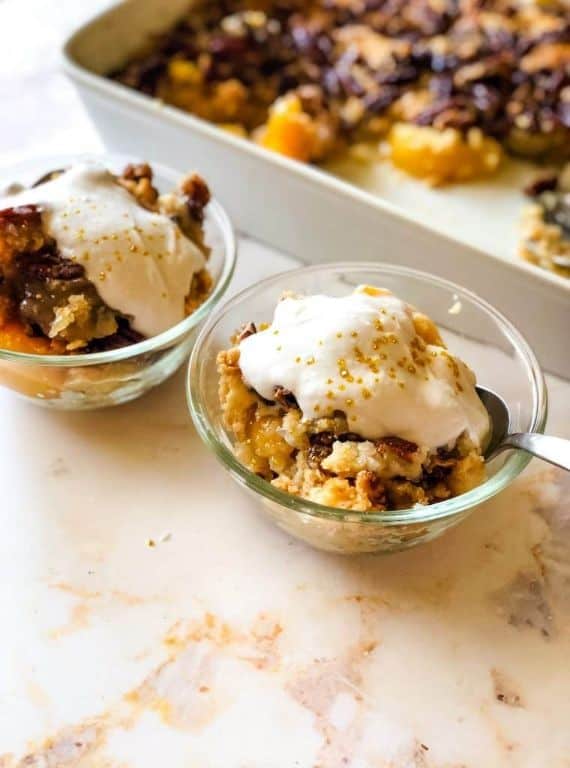 Peach and Chocolate Dump Cake