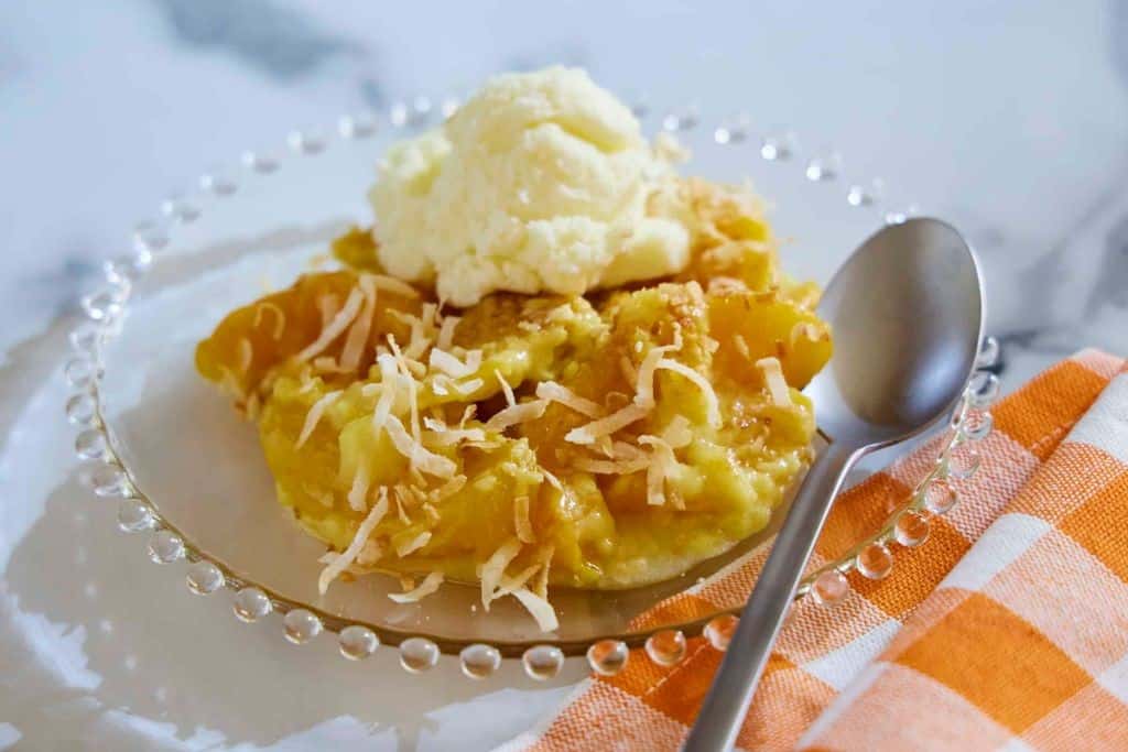 Peach and Coconut Dump Cake