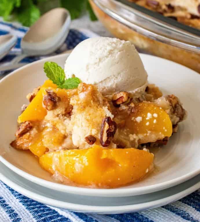 Peach and Cream Cheese Dump Cake