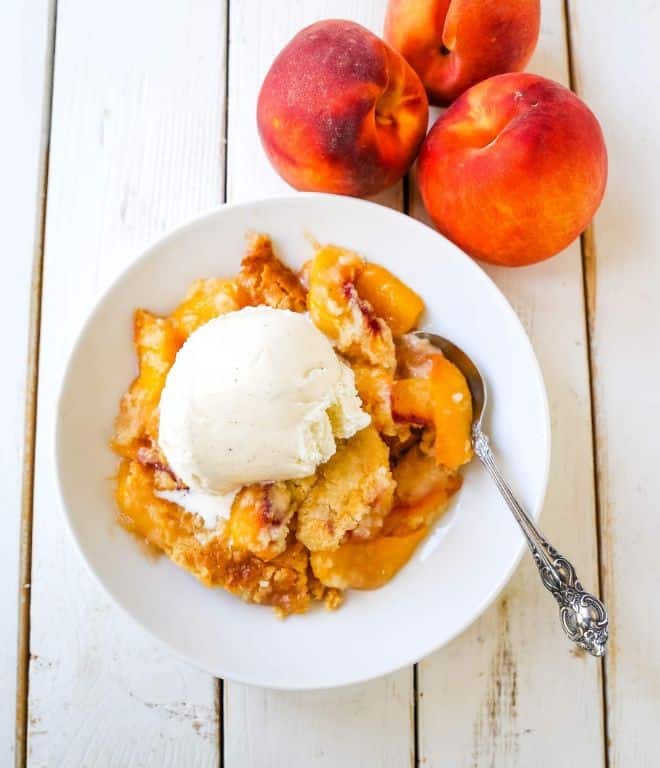 Peach and Honey Dump Cake