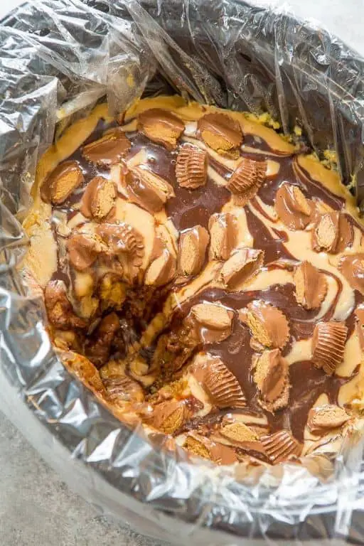 Peanut Butter Swirl Crockpot Cake