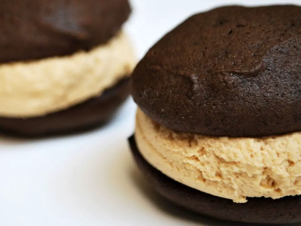 Peanut Butter Whoopie Pies with Chocolate Ganache