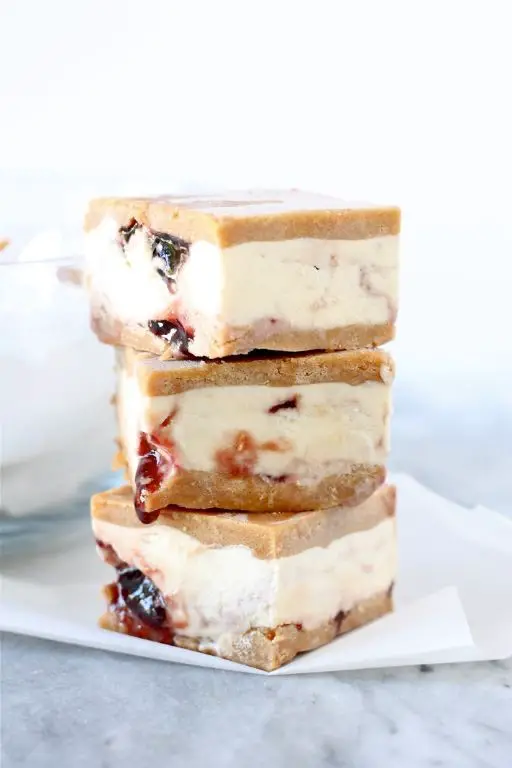 Peanut Butter and Jelly Ice Cream Sandwich