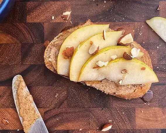 Pear and Almond Butter Toast