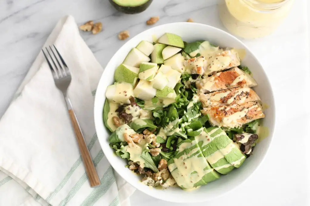 Pear and Chicken Salad with Honey Mustard Dressing