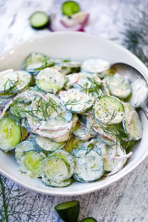 Pear and Cucumber Salad with Yogurt Dill Dressing