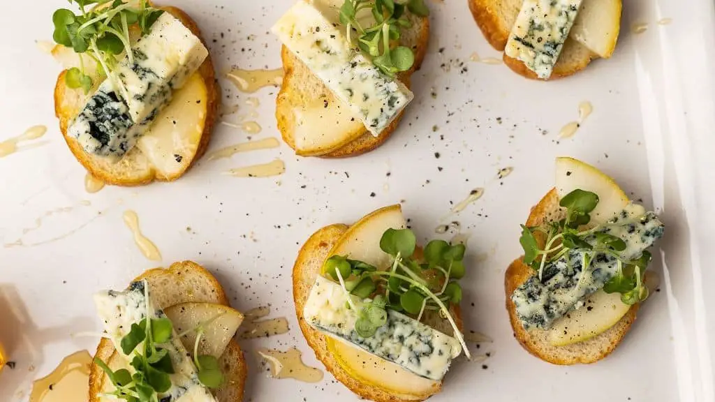 Pear and Gorgonzola Bruschetta