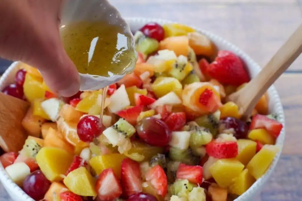 Pear and Honey Fruit Salad with Cool Whip Drizzle
